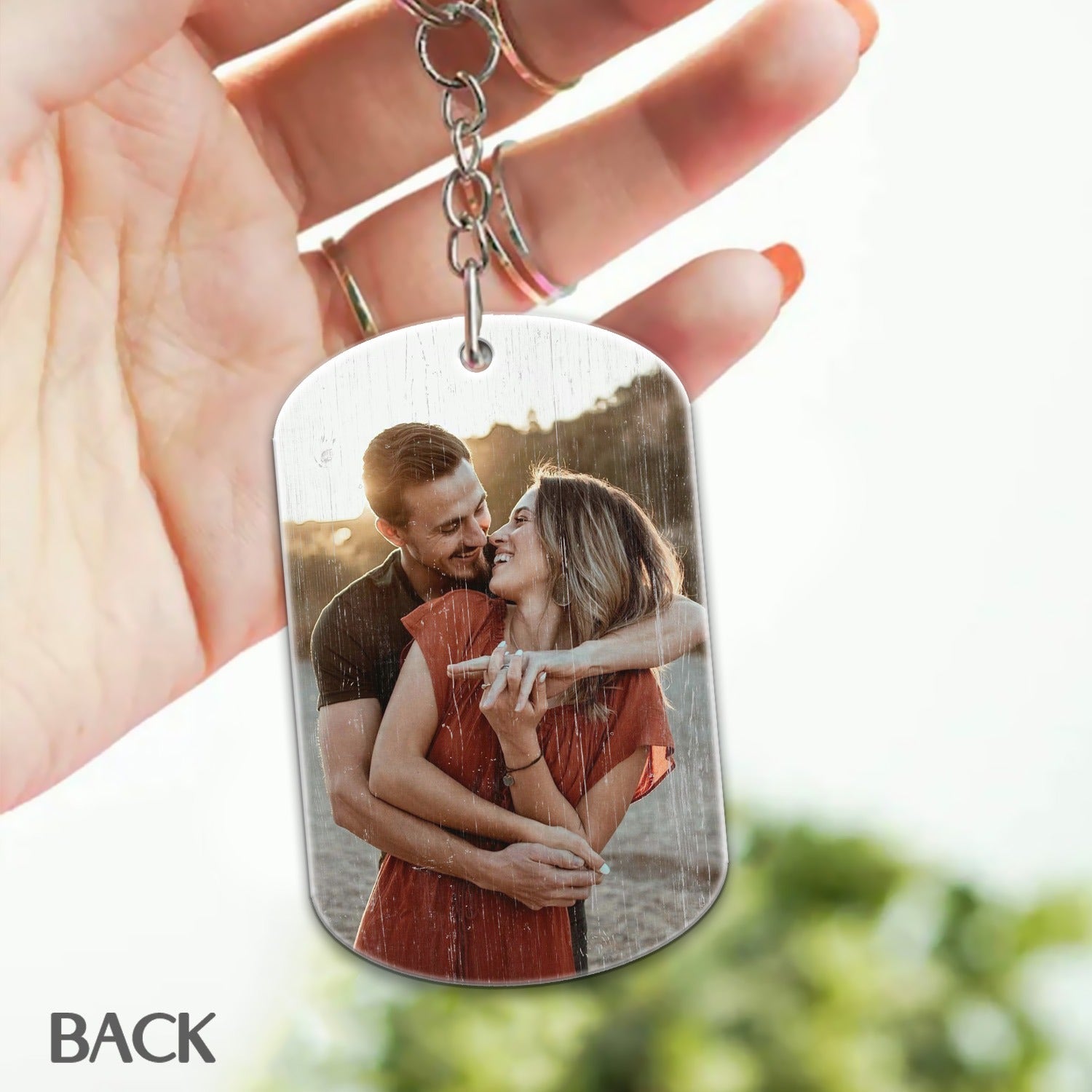 Custom Couple Photo, Drive Safe I Need You Here With Me - Personalized Gift For Husband Acrylic Keychain