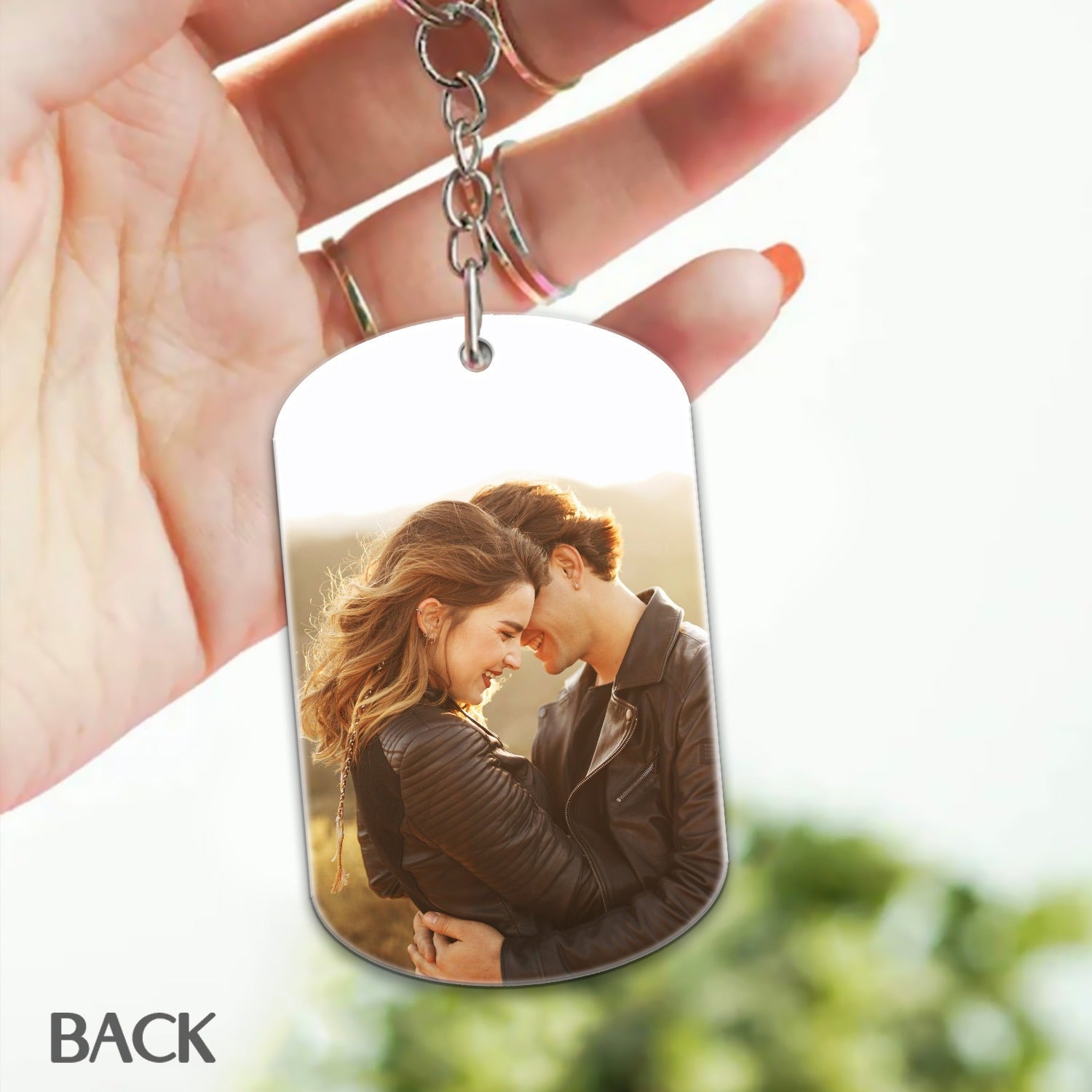 Custom Couple Photo, I Love You More Than The Distance Between Us - Personalized Gift For Couple Acrylic Keychain