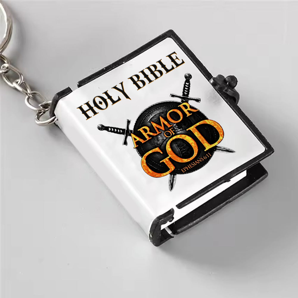 Holy Bible Armor Of God Ephesians 6:11, Gift For Christian Mini Bible Keychain
