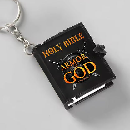 Holy Bible Armor Of God Ephesians 6:11, Gift For Christian Mini Bible Keychain