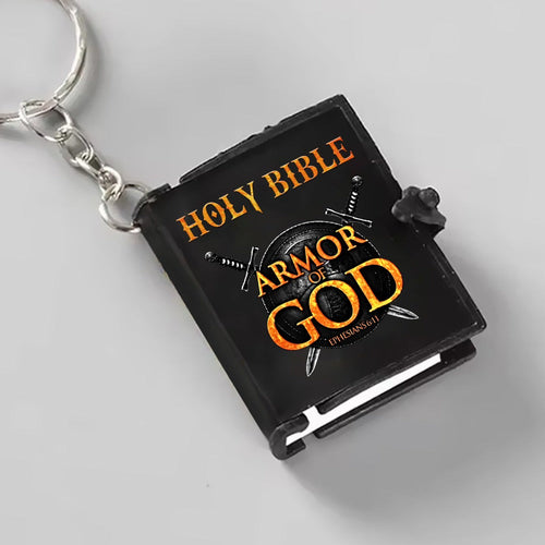 Holy Bible Armor Of God Ephesians 6:11, Gift For Christian Mini Bible Keychain