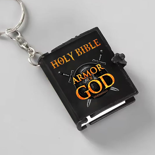 Holy Bible Armor Of God Ephesians 6:11, Gift For Christian Mini Bible Keychain