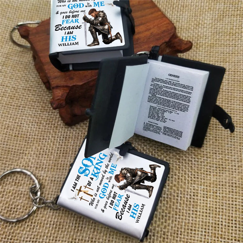 Man Warrior Of God I Am The Son Of A King - Personalized Gift For Christian Mini Bible Keychain