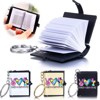 Peace Love Pray Bible Keychain, Gift For Christian Mini Bible Keychain