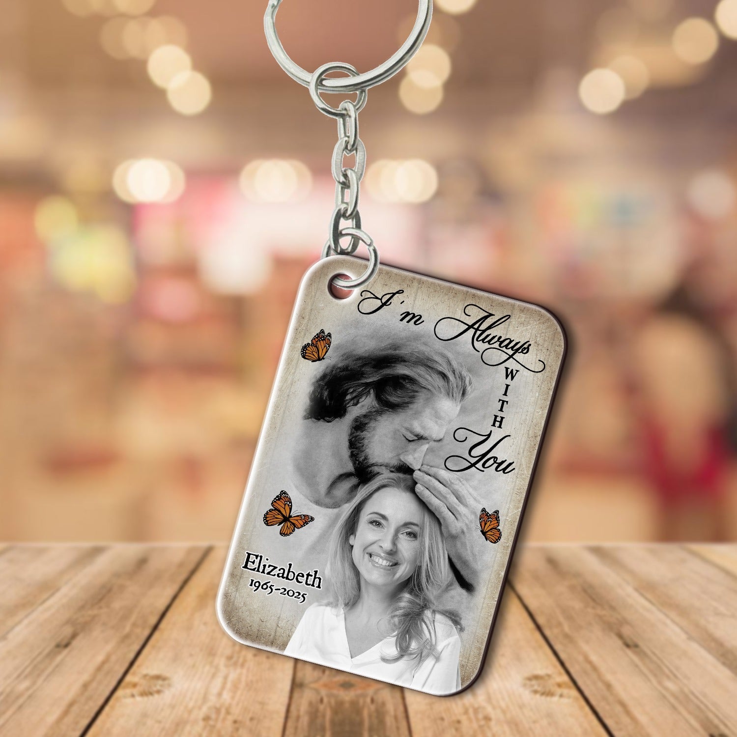 Personalized Photo Memorial Welcome Home, I'm Always With You Acrylic Keychain