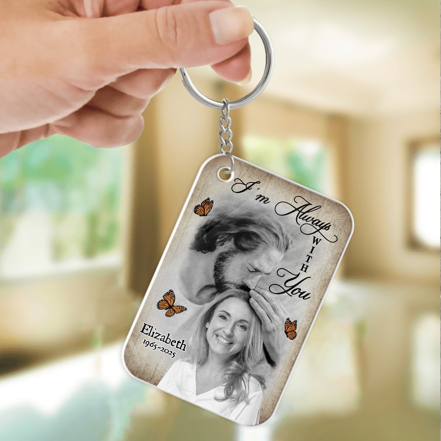 Personalized Photo Memorial Welcome Home, I'm Always With You Acrylic Keychain