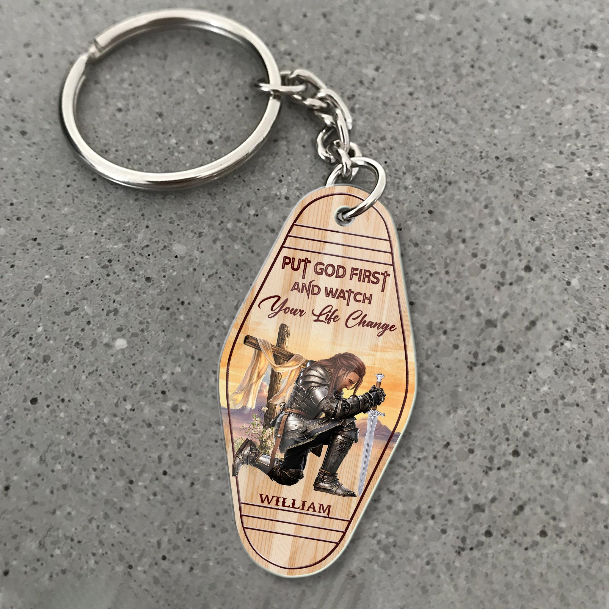 Personalized Warrior Of God Put God First And Watch Your Life Change Acrylic Keychain