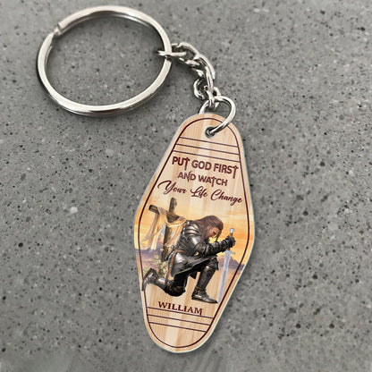 Personalized Warrior Of God Put God First And Watch Your Life Change Acrylic Keychain