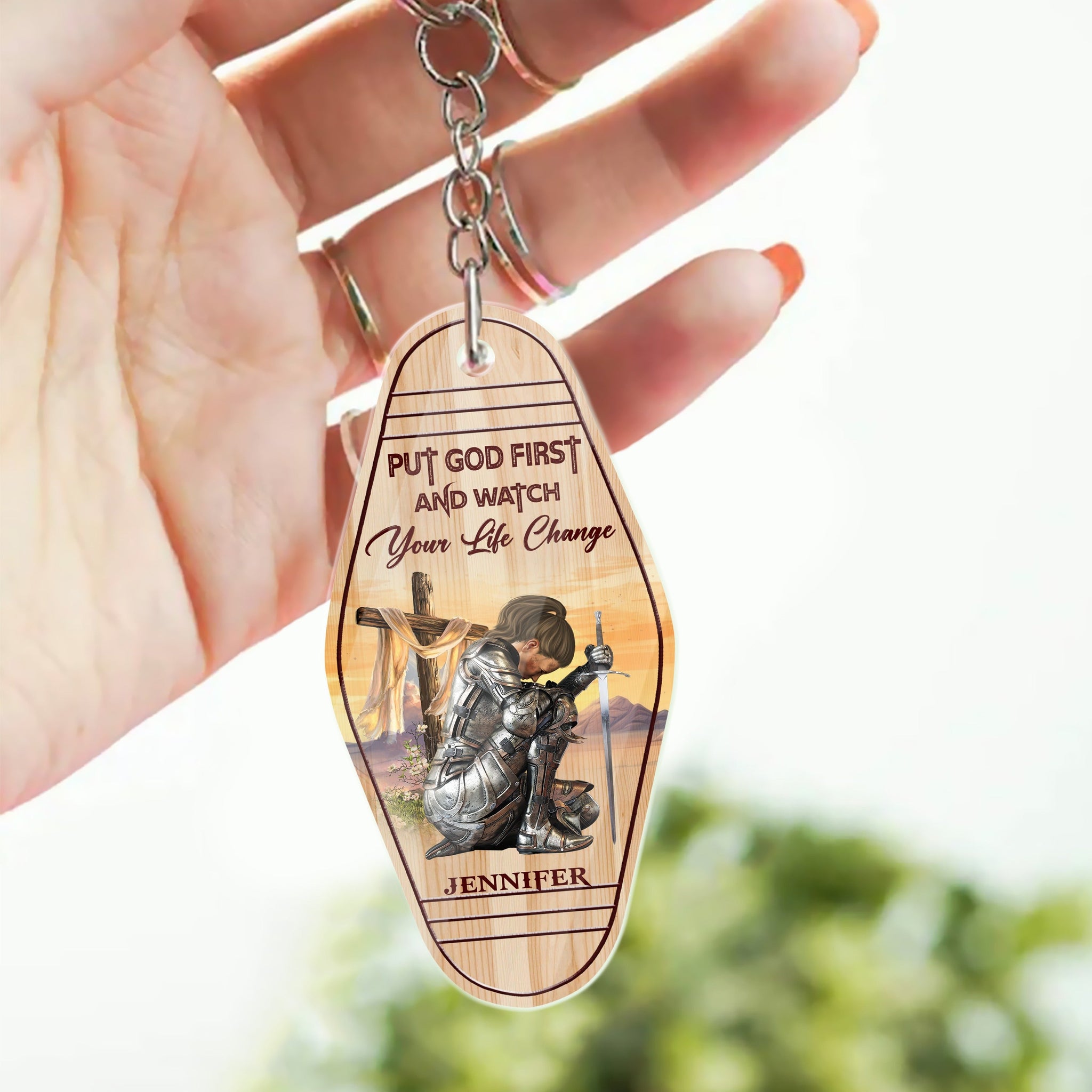 Personalized Warrior Of God Put God First And Watch Your Life Change Acrylic Keychain