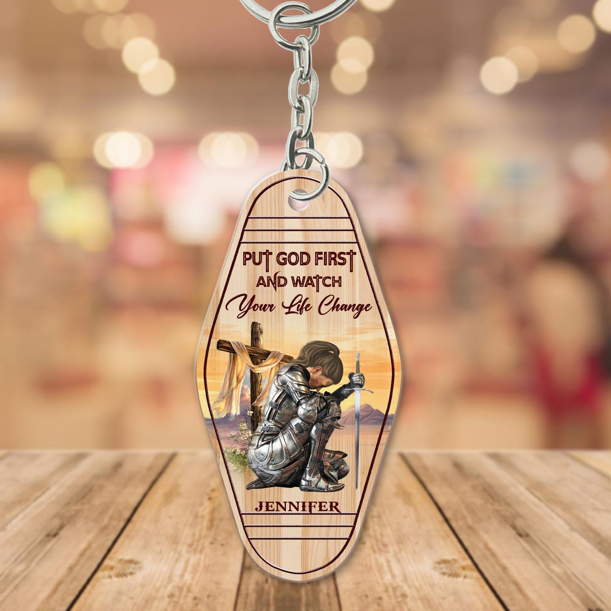 Personalized Warrior Of God Put God First And Watch Your Life Change Acrylic Keychain