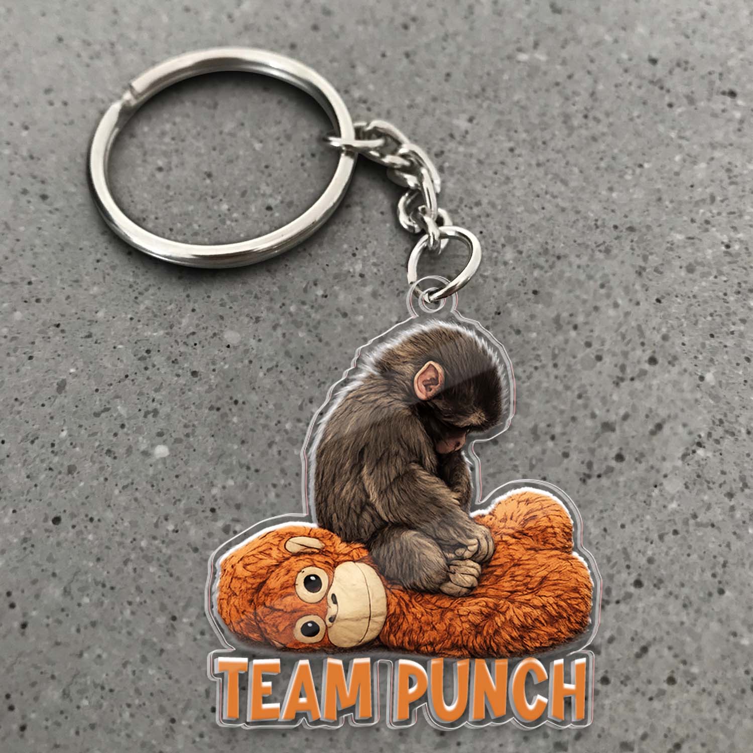 Team Punch Baby Monkey Acrylic Keychain