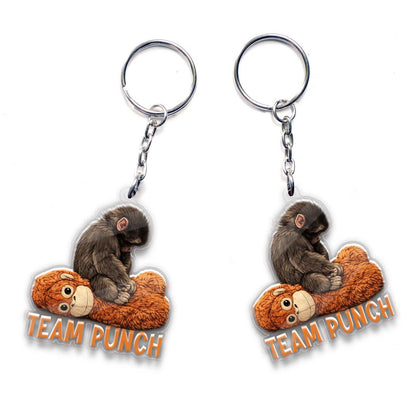 Team Punch Baby Monkey Acrylic Keychain