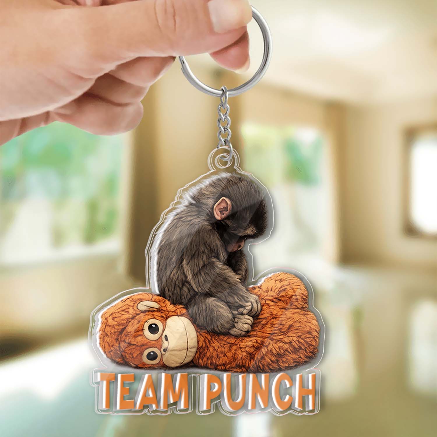 Team Punch Baby Monkey Acrylic Keychain