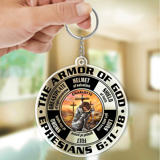 Warrior Of God, The Armor Of God Ephesians 6:11-18 - Personalized Christian Acrylic Keychain