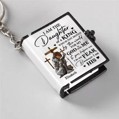 Woman Warrior Of God I Am The Daughter Of A King - Personalized Christian Gifts Mini Bible Keychain