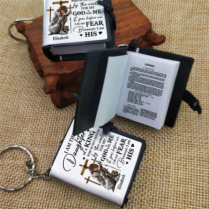 Woman Warrior Of God I Am The Daughter Of A King - Personalized Christian Gifts Mini Bible Keychain