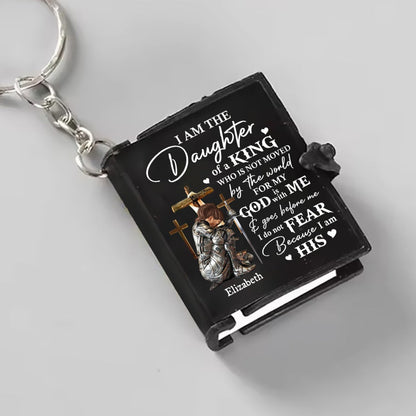 Woman Warrior Of God I Am The Daughter Of A King - Personalized Christian Gifts Mini Bible Keychain