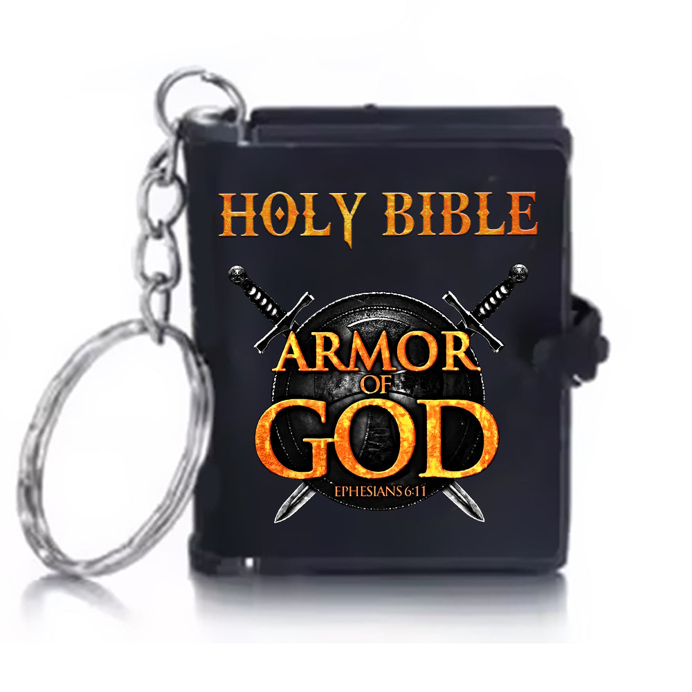 Holy Bible Armor Of God Ephesians 6:11, Gift For Christian Mini Bible Keychain