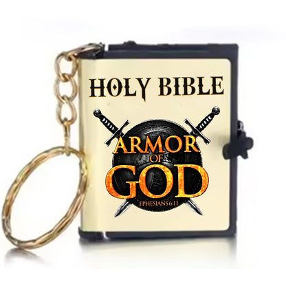 Holy Bible Armor Of God Ephesians 6:11, Gift For Christian Mini Bible Keychain