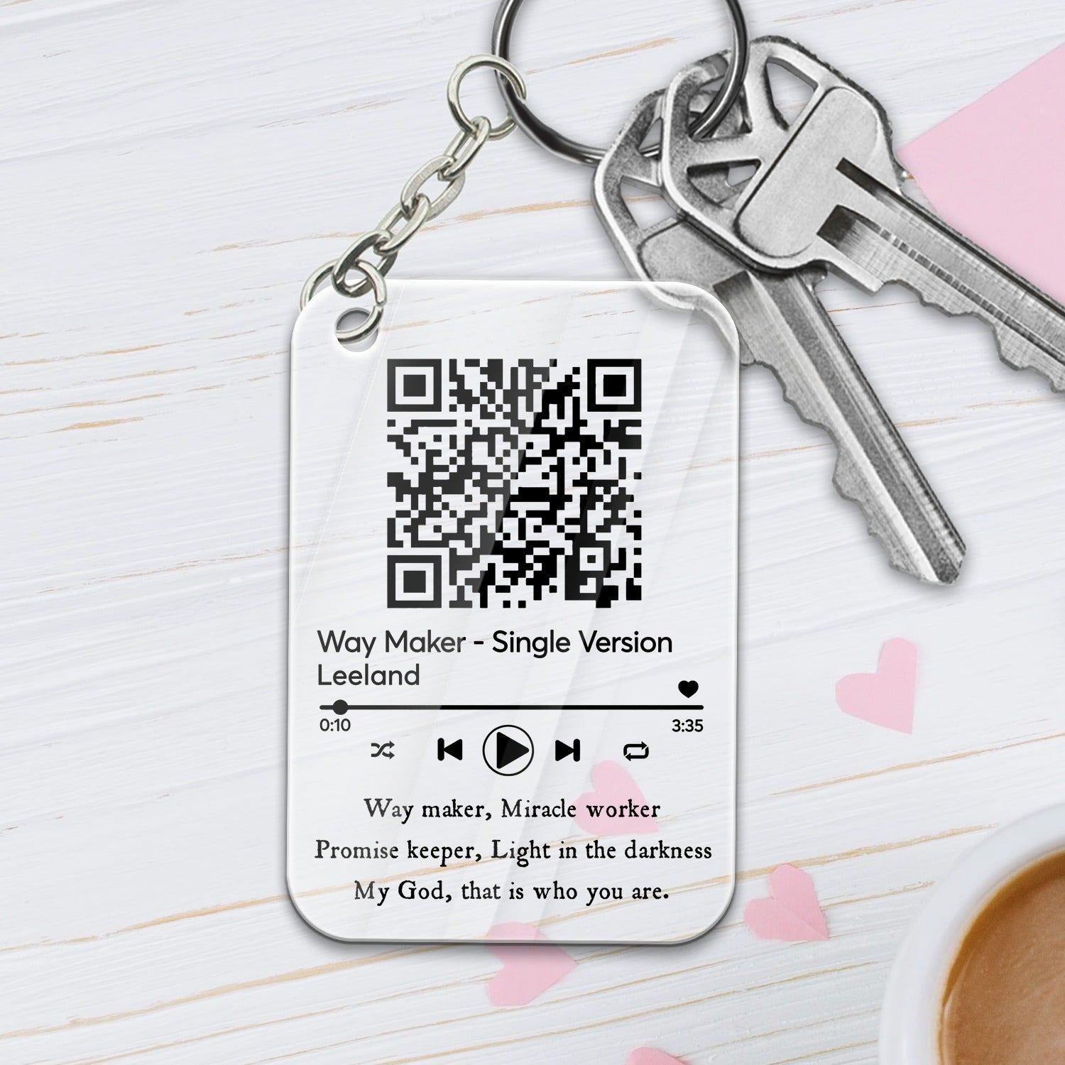 Way Maker Song Scannable QR Code On Spotify Acrylic Keychain