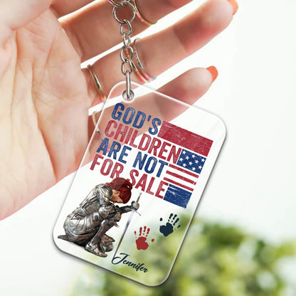 Personalized Woman Warrior God's Children Are Not For Sale Acrylic Keychain