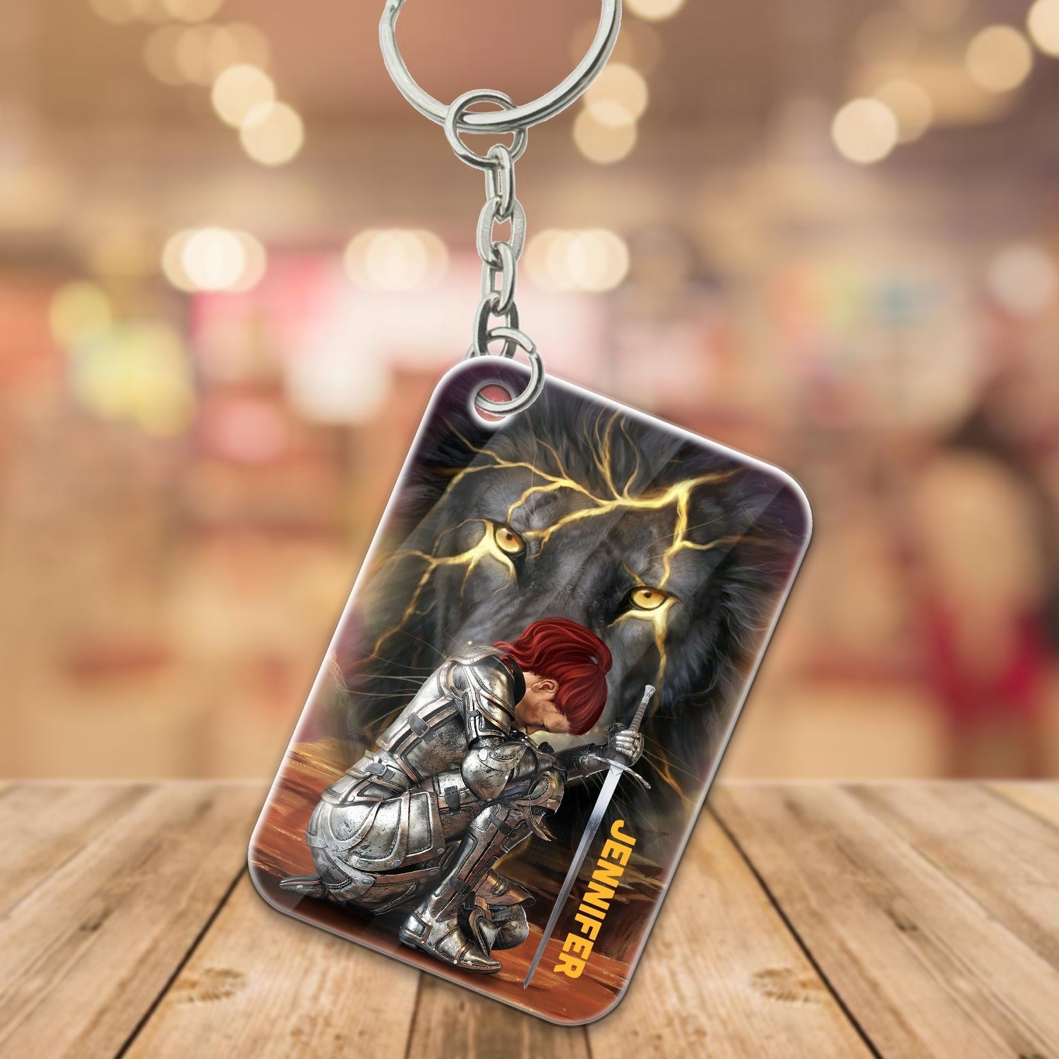 Personalized Woman Warrior Of God Way Maker Miracle Worker Promise Keeper Light In The Darkness My God Acrylic Keychain