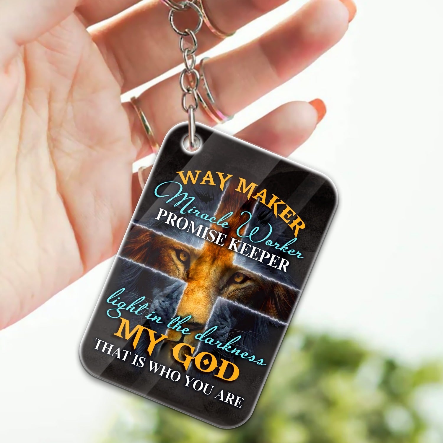 Way Maker Miracle Worker Promise Keeper Light In The Darkness My God Song Scannable QR Code Acrylic Keychain