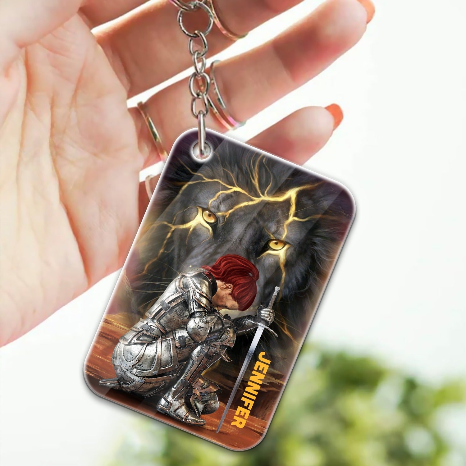 Personalized Woman Warrior Of God Way Maker Miracle Worker Promise Keeper Light In The Darkness My God Acrylic Keychain