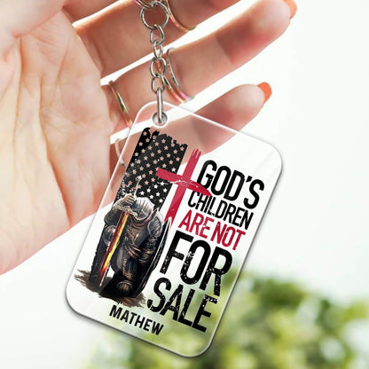 Personalized Man Warrior God's Children Are Not For Sale Acrylic Keychain